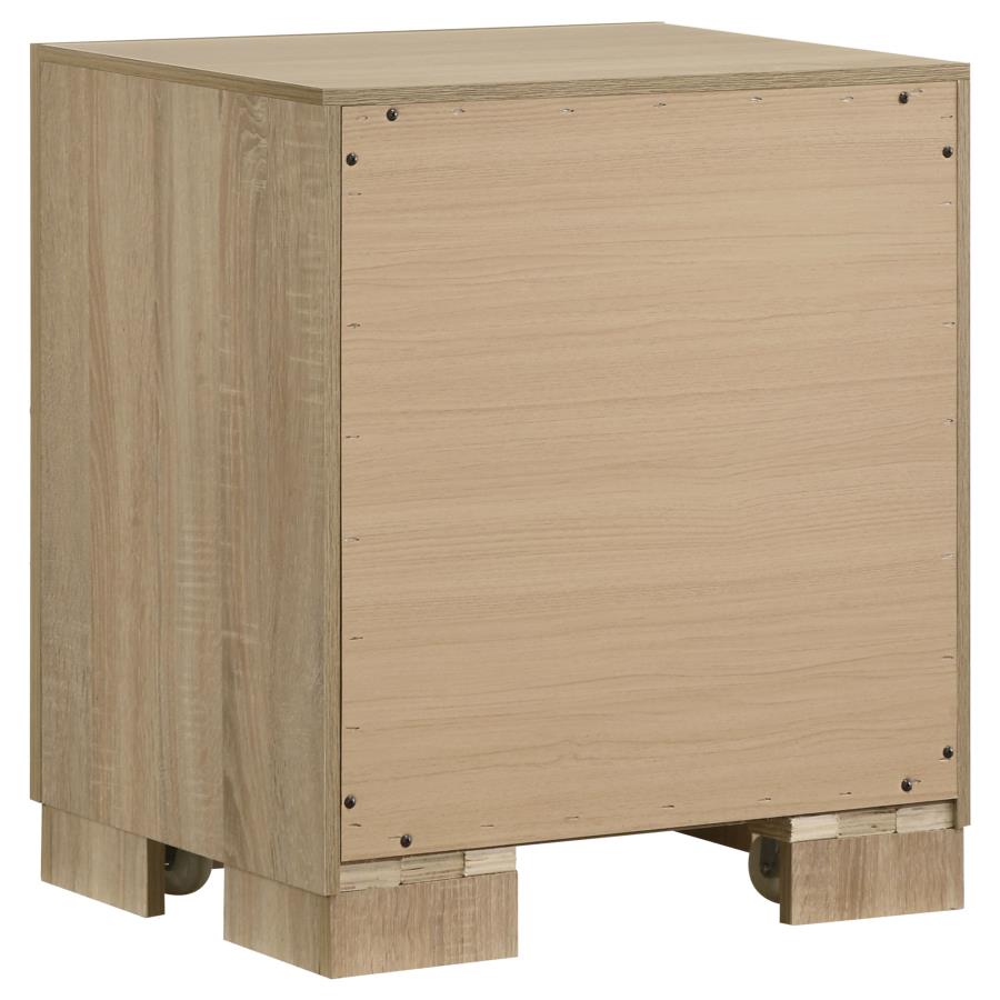 Arielle Eastern King Or Queen Bookcase Panel Storage Bed Light Oak. - Venini Furniture 