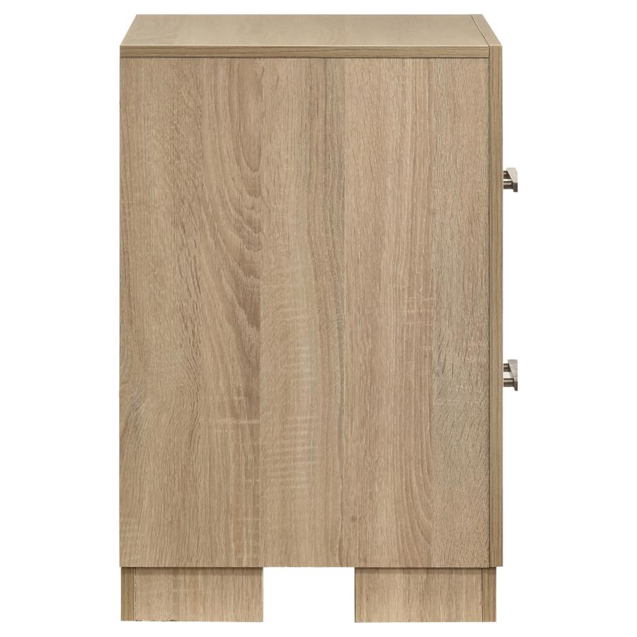 Arielle Eastern King Or Queen Bookcase Panel Storage Bed Light Oak. - Venini Furniture 