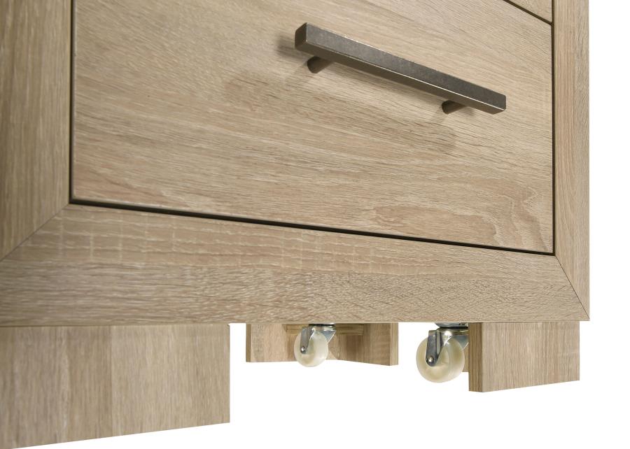 Arielle Eastern King Or Queen Bookcase Panel Storage Bed Light Oak. - Venini Furniture 