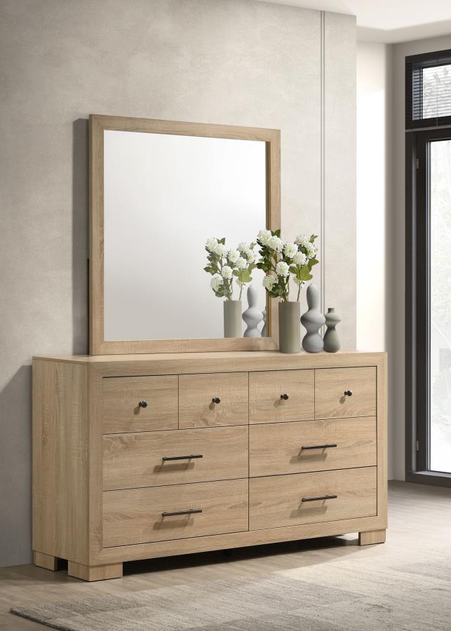 Arielle Dresser and Mirror Set with Mixed Hardware Light Oak 223113M