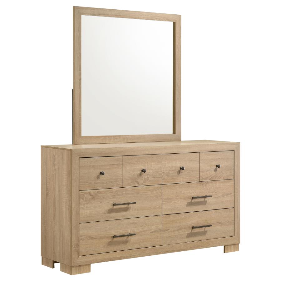 Arielle Dresser and Mirror Set with Mixed Hardware Light Oak 223113M