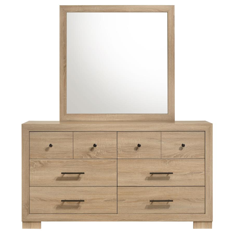 Arielle Dresser and Mirror Set with Mixed Hardware Light Oak 223113M