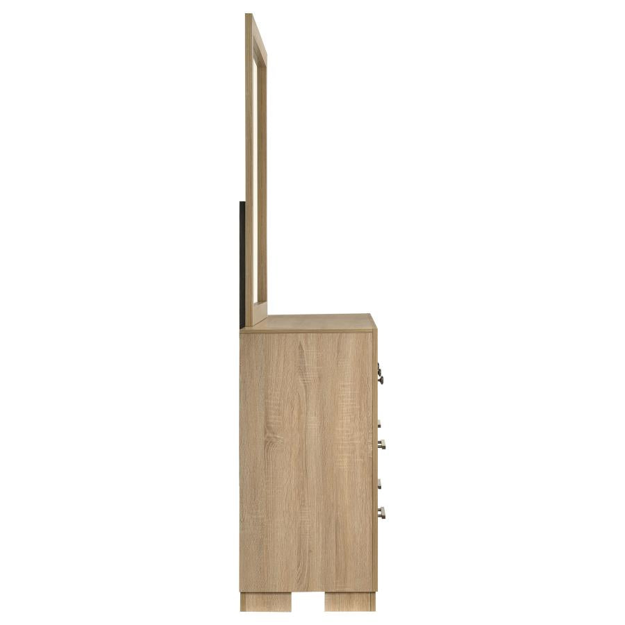 Arielle Dresser and Mirror Set with Mixed Hardware Light Oak 223113M