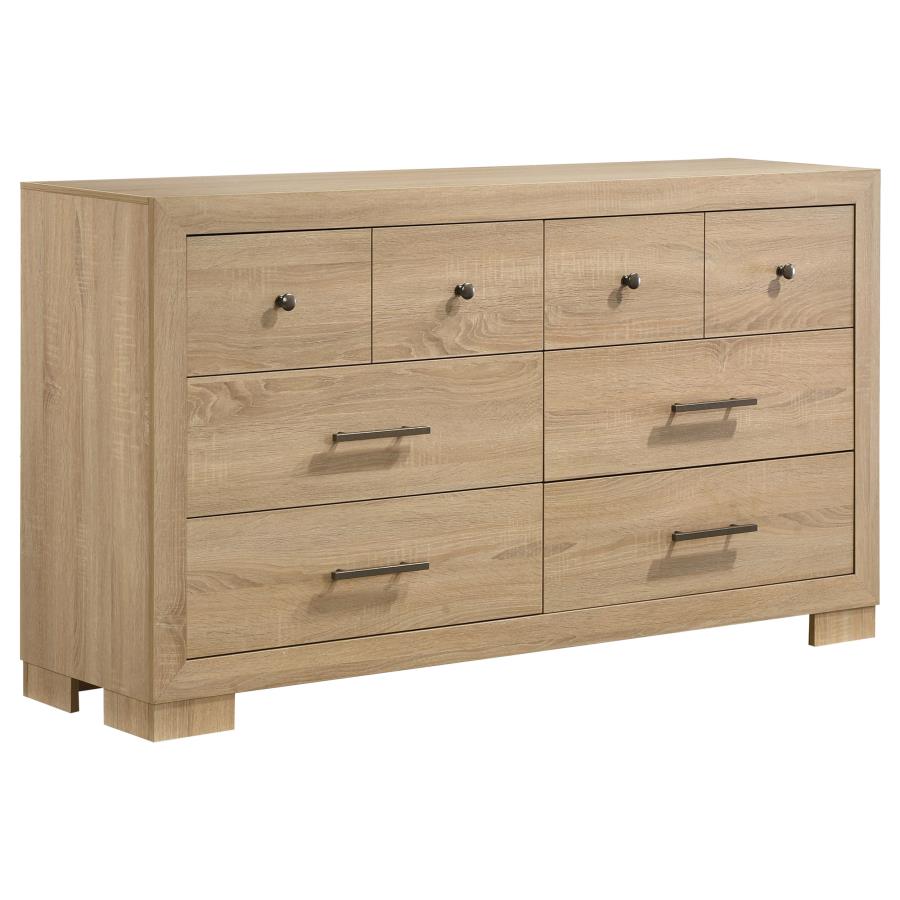 Arielle Eastern King Or Queen Bookcase Panel Storage Bed Light Oak. - Venini Furniture 