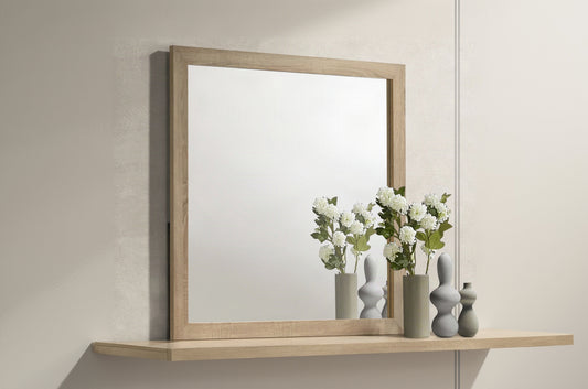 Arielle Dresser Mirror with Wood-Look Frame Light Oak 223114