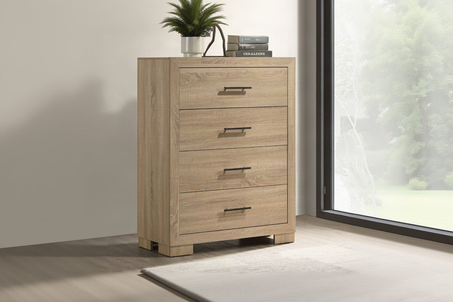 Arielle 4-Drawer Bedroom Chest with Framed Fronts Light Oak 223115