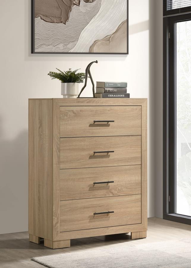 Arielle Eastern King Or Queen Bookcase Panel Storage Bed Light Oak. - Venini Furniture 