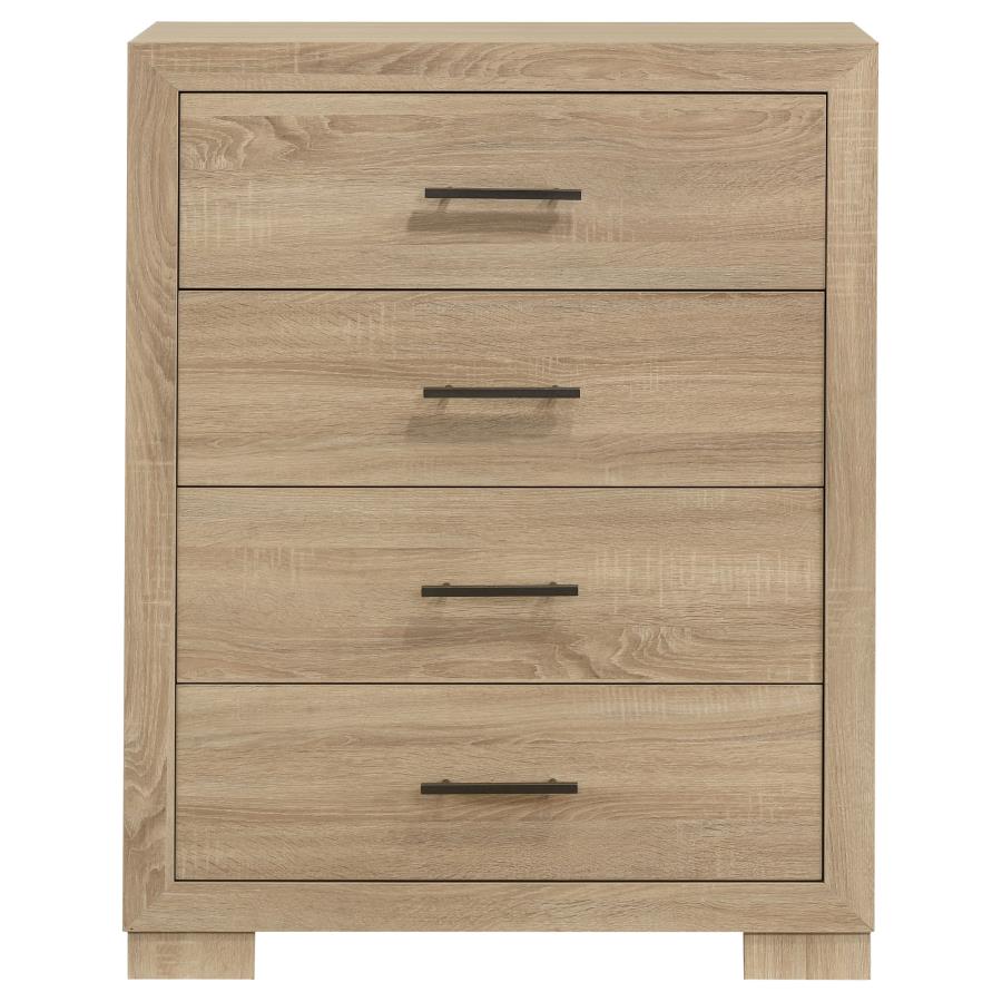 Arielle Eastern King Or Queen Bookcase Panel Storage Bed Light Oak. - Venini Furniture 