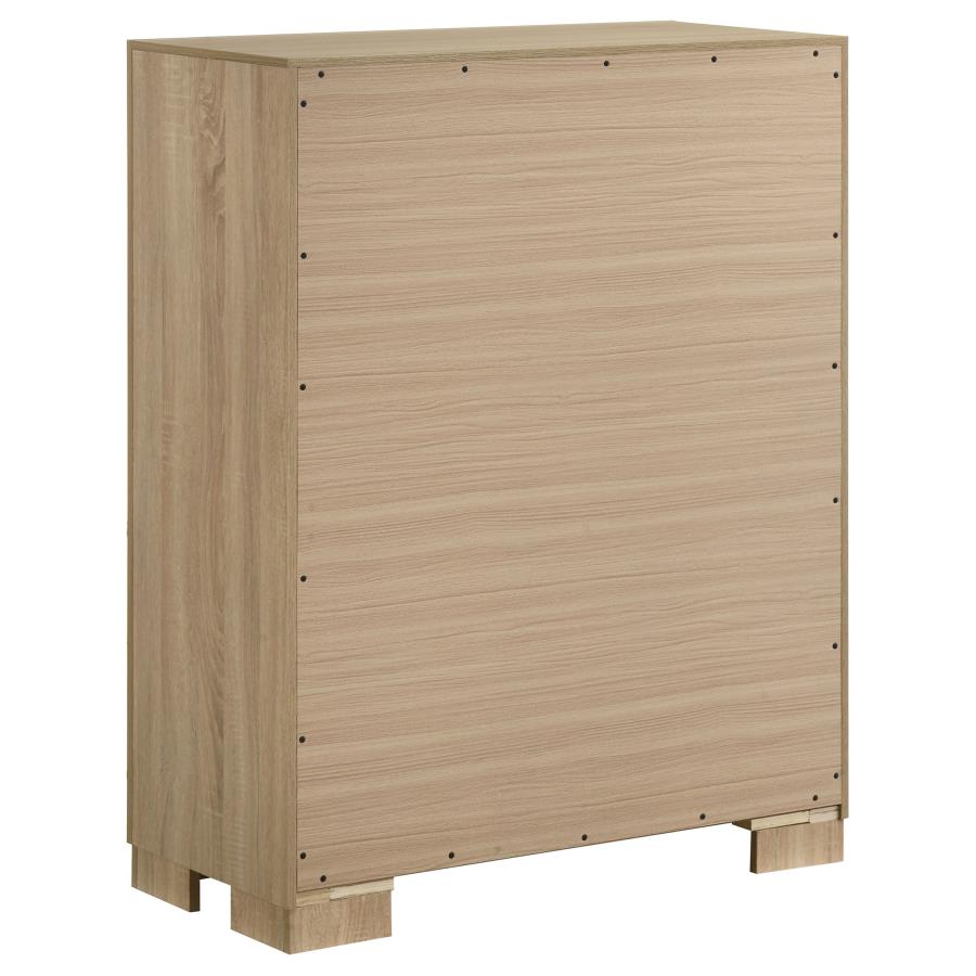 Arielle Eastern King Or Queen Bookcase Panel Storage Bed Light Oak. - Venini Furniture 