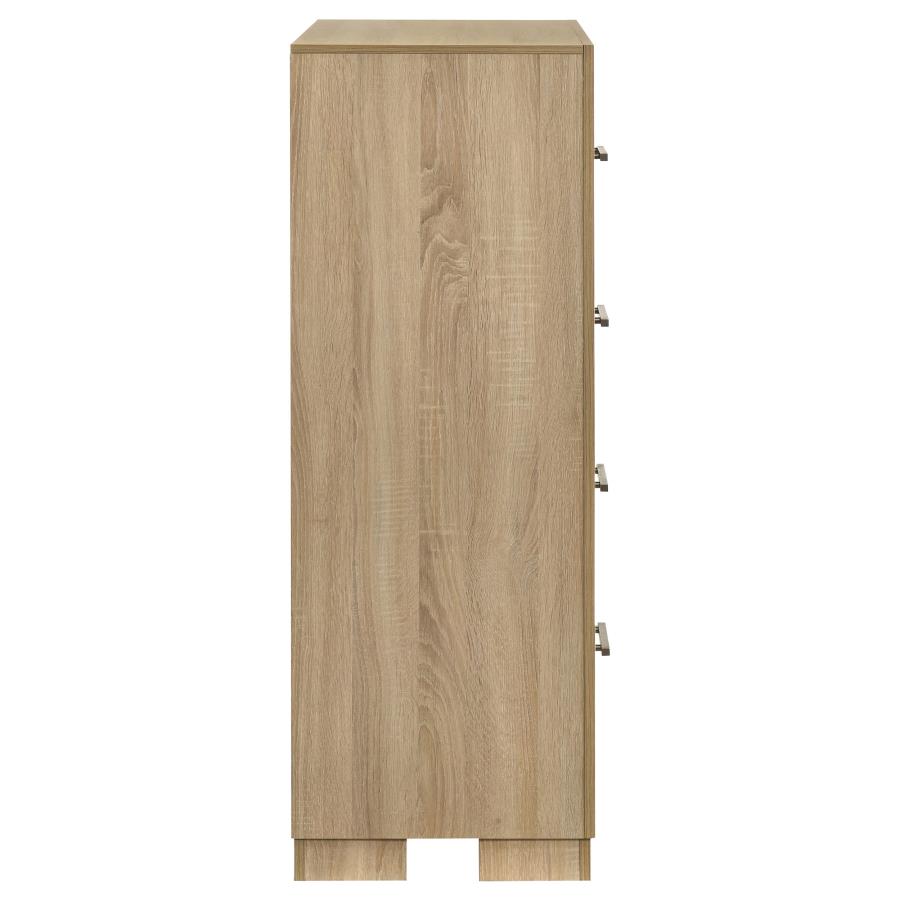 Arielle Eastern King Or Queen Bookcase Panel Storage Bed Light Oak. - Venini Furniture 