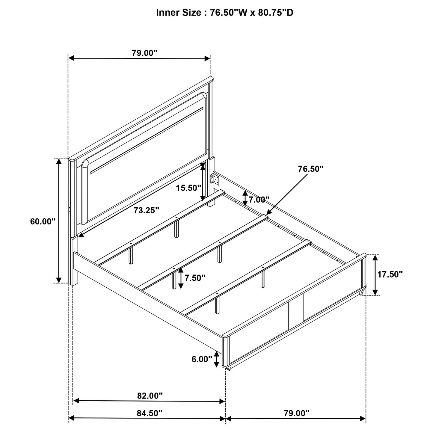 Leanne LED Panel Bed – Queen or Eastern King – Off White & Light Oak. - Venini Furniture 
