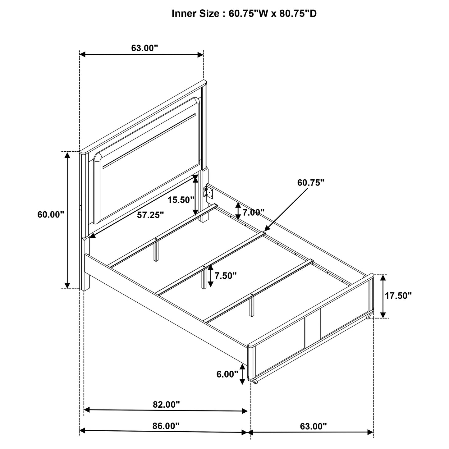 Leanne LED Panel Bed – Queen or Eastern King – Off White & Light Oak. - Venini Furniture 