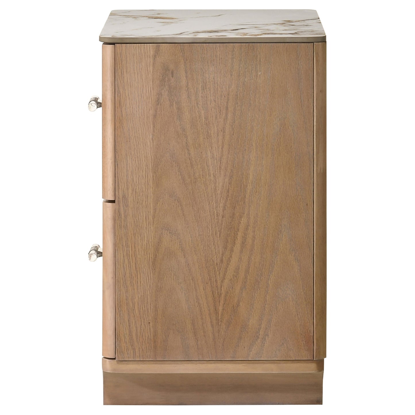 Leanne 2-drawer Sinter Stone Top Nightstand Light Oak 223132 - Venini Furniture 