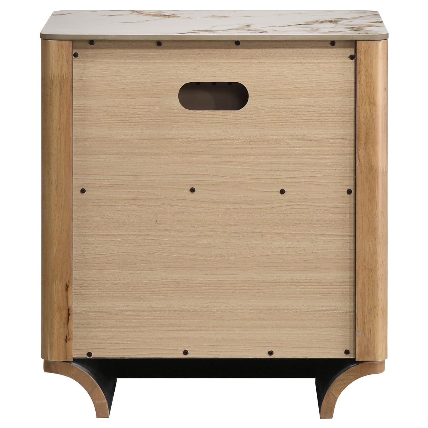 Leanne 2-drawer Sinter Stone Top Nightstand Light Oak 223132 - Venini Furniture 