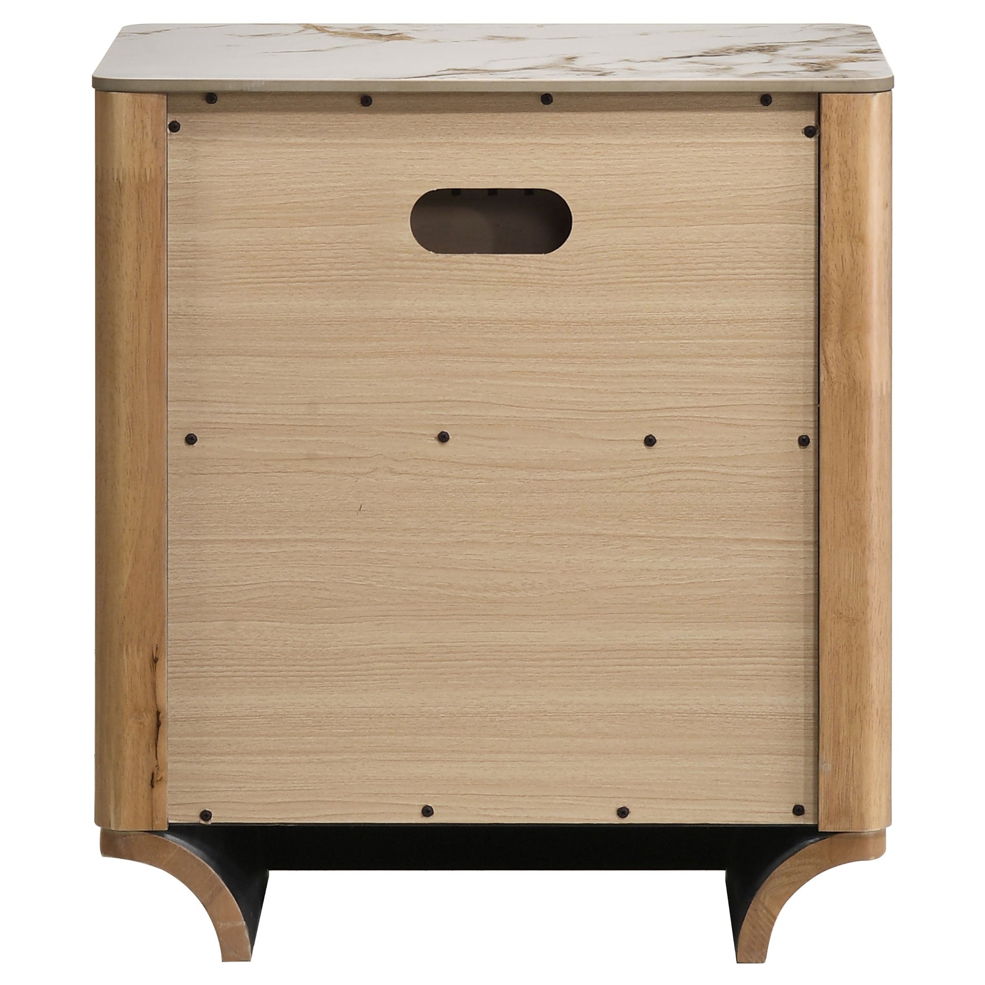 Leanne 2-drawer Sinter Stone Top Nightstand Light Oak 223132 - Venini Furniture 