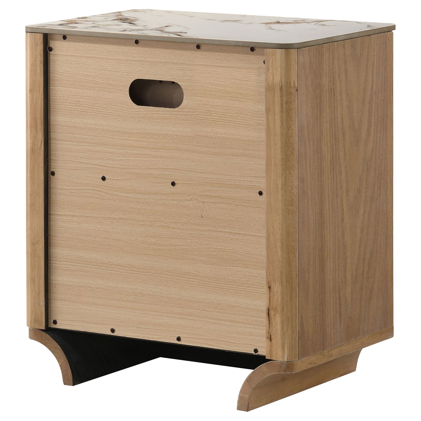 Leanne 2-drawer Sinter Stone Top Nightstand Light Oak 223132 - Venini Furniture 