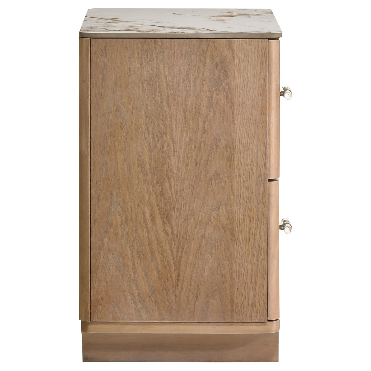Leanne 2-drawer Sinter Stone Top Nightstand Light Oak 223132 - Venini Furniture 