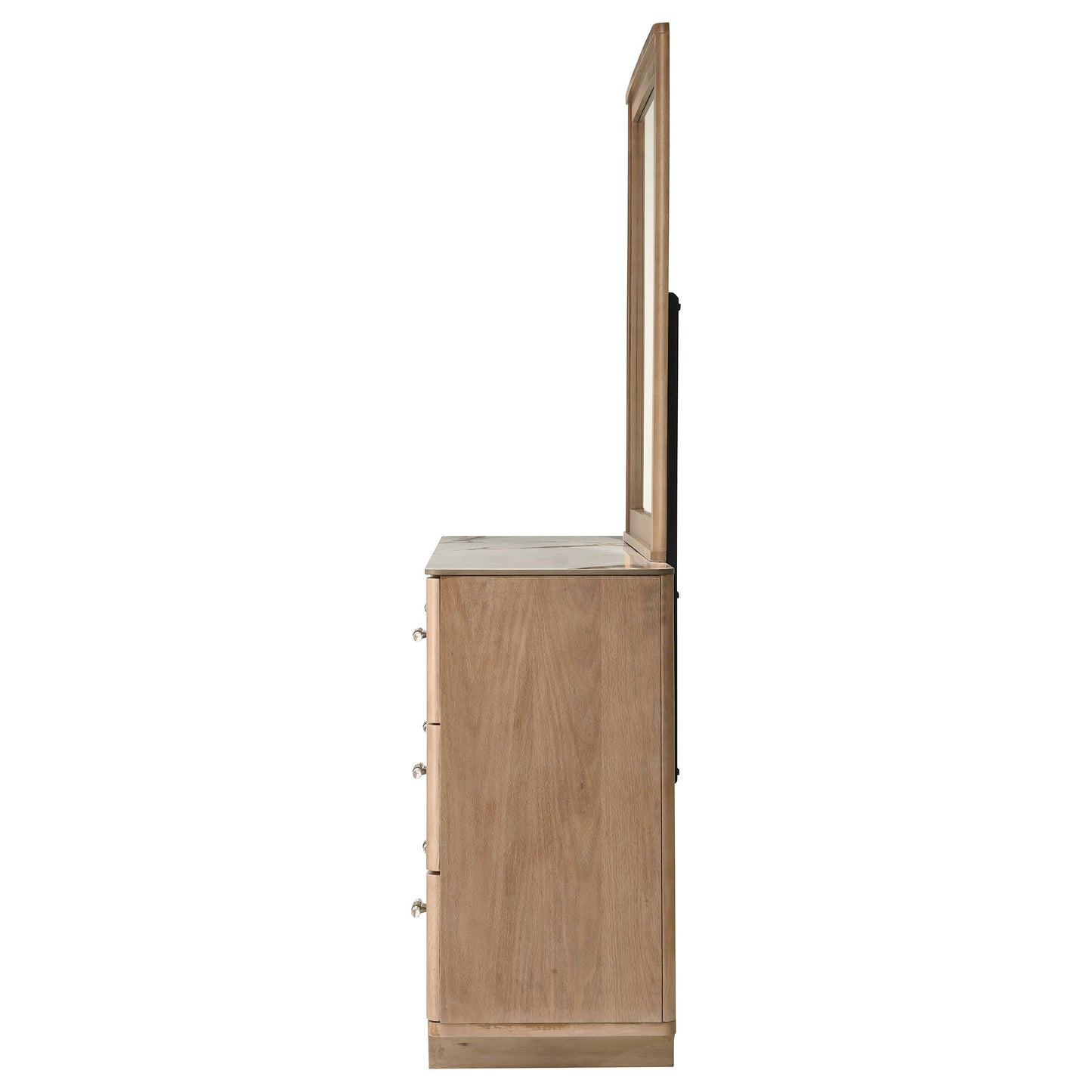 Leanne 6-Drawer Sintered Stone Top Dresser & Mirror – Light Oak 223133M - Venini Furniture 
