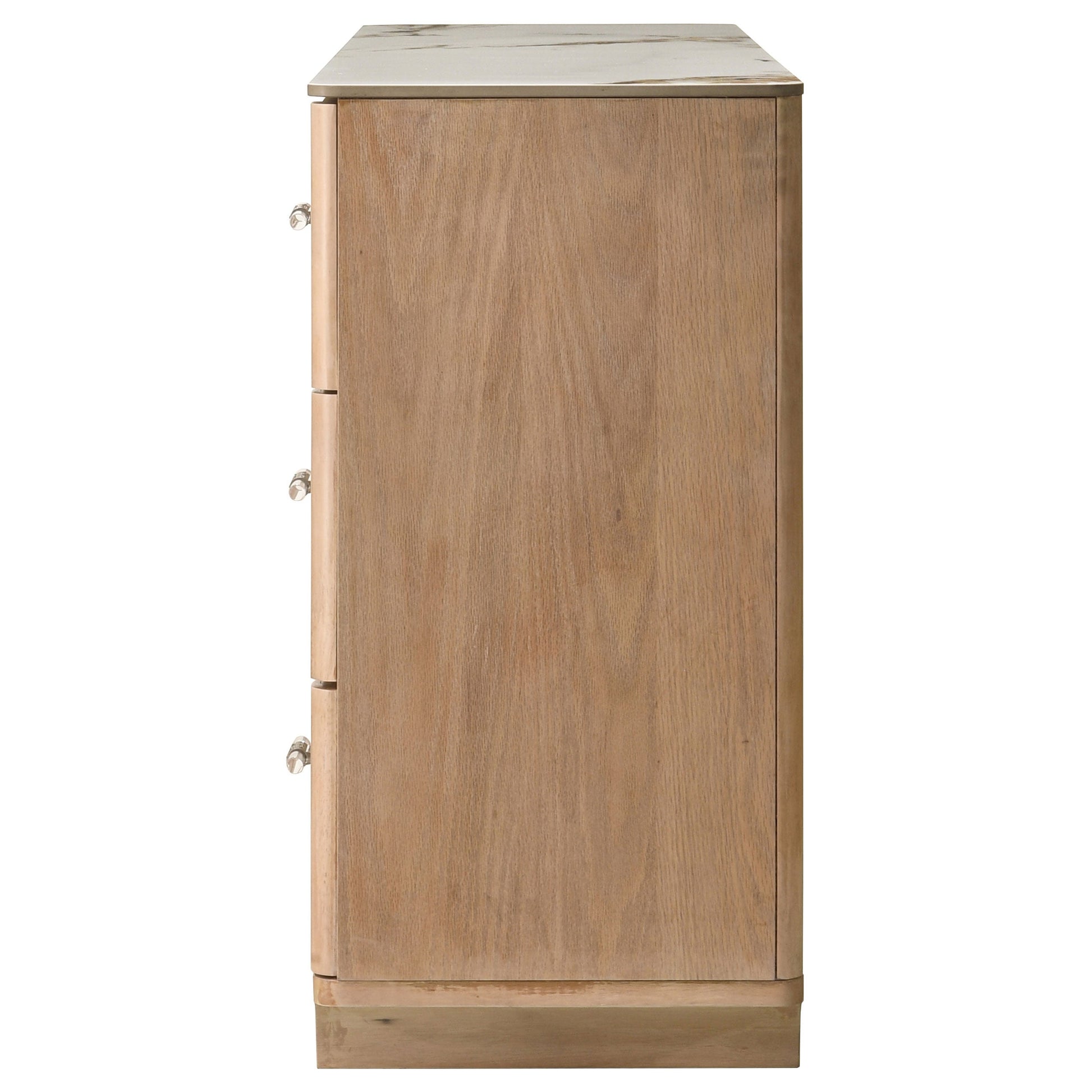 Leanne 6-drawer Sinter Stone Top Dresser Cabinet Light Oak 223133 - Venini Furniture 