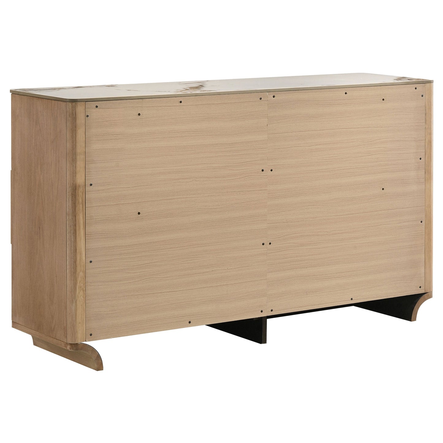 Leanne 6-drawer Sinter Stone Top Dresser Cabinet Light Oak 223133 - Venini Furniture 