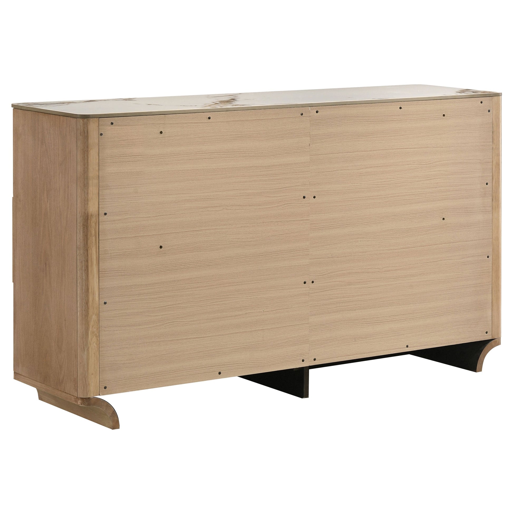 Leanne 6-drawer Sinter Stone Top Dresser Cabinet Light Oak 223133 - Venini Furniture 