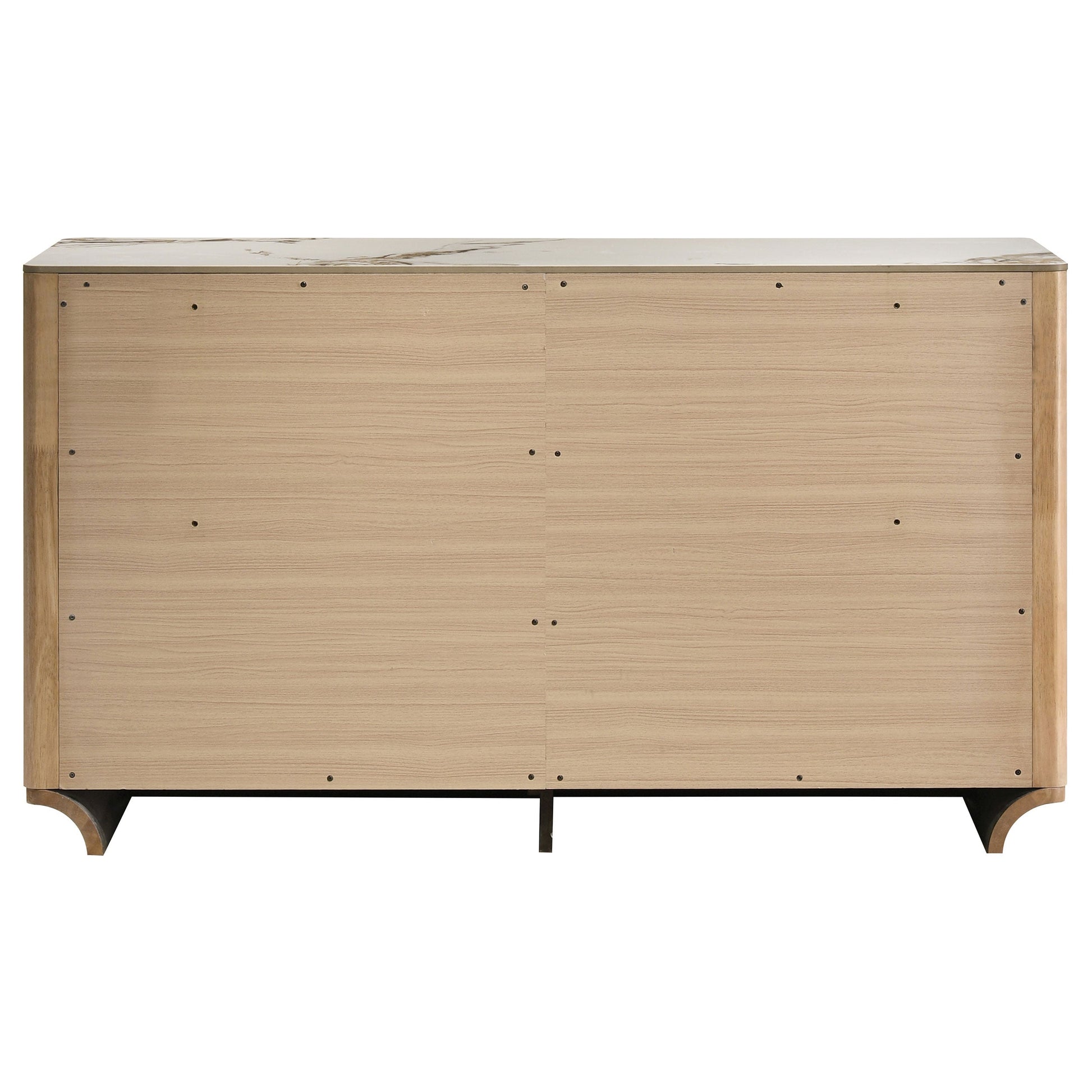Leanne 6-drawer Sinter Stone Top Dresser Cabinet Light Oak 223133 - Venini Furniture 