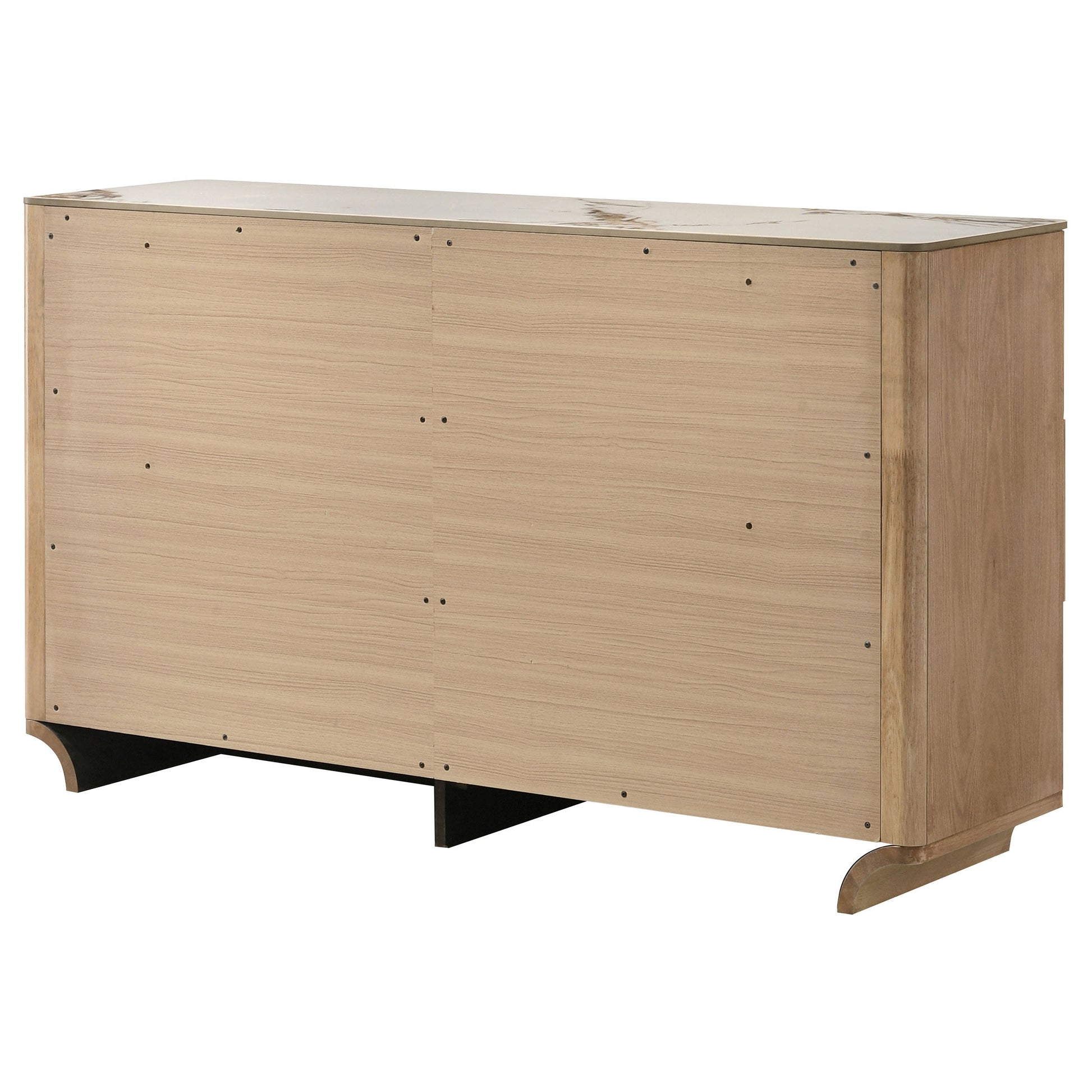 Leanne 6-drawer Sinter Stone Top Dresser Cabinet Light Oak 223133 - Venini Furniture 