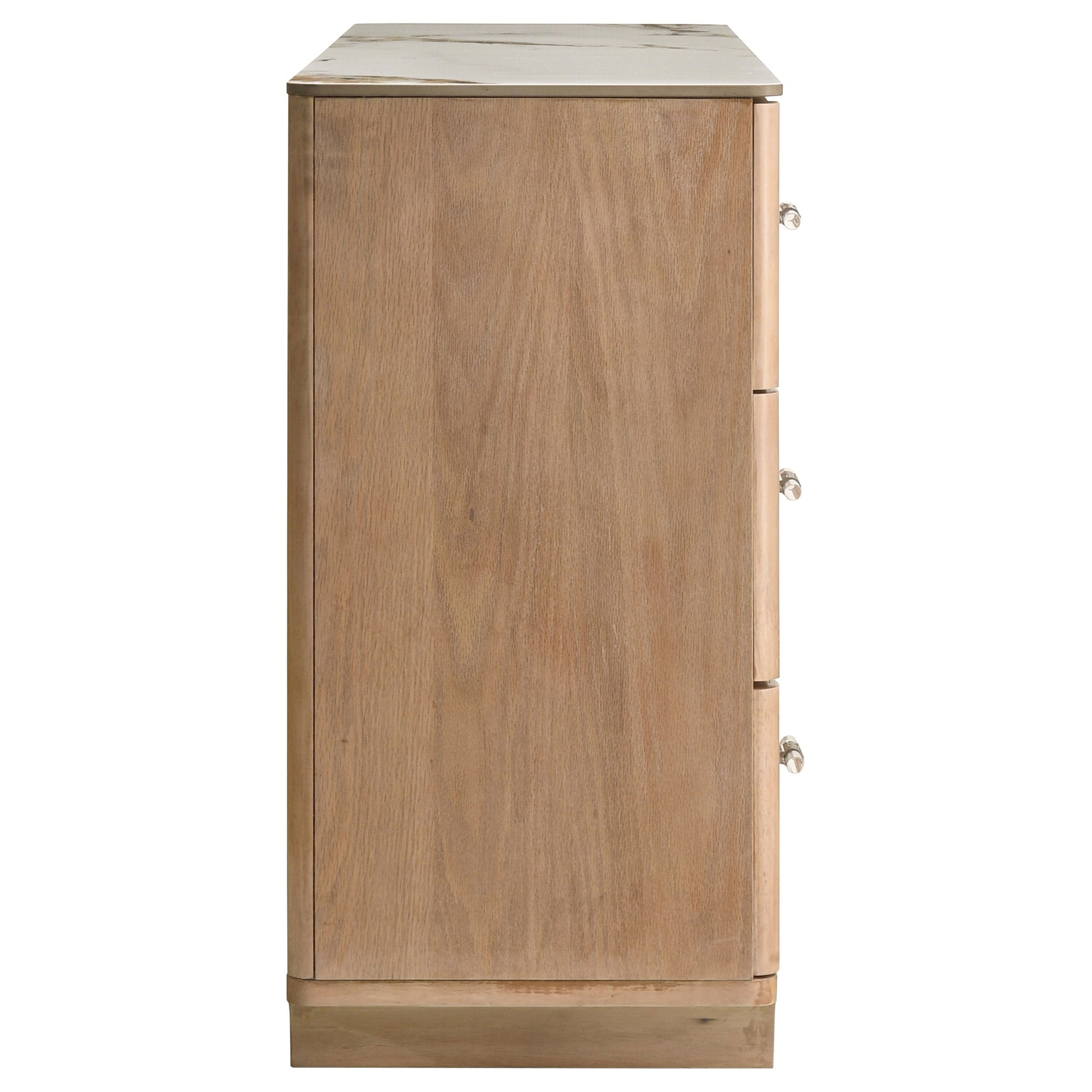 Leanne 6-drawer Sinter Stone Top Dresser Cabinet Light Oak 223133 - Venini Furniture 