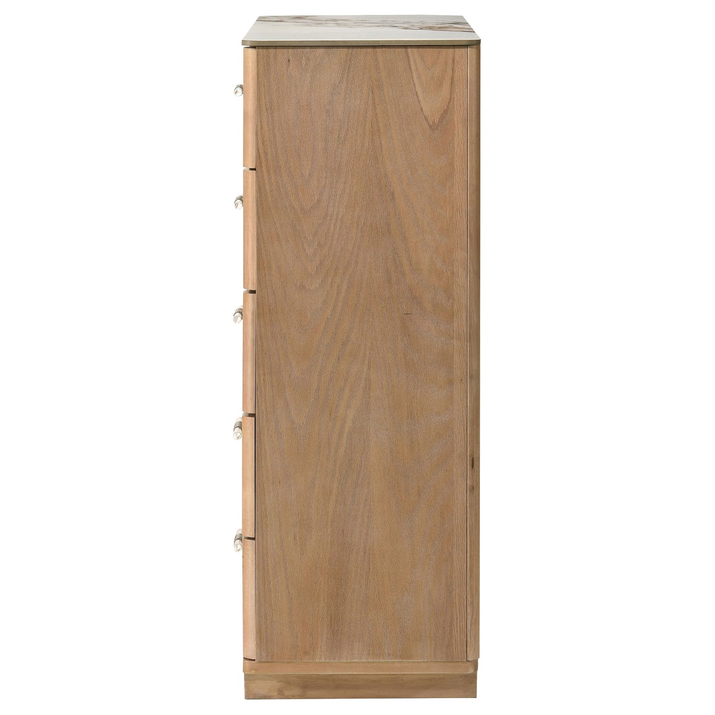 Leanne 5-drawer Sinter Stone Top Chest of Drawers Light Oak 223135 - Venini Furniture 