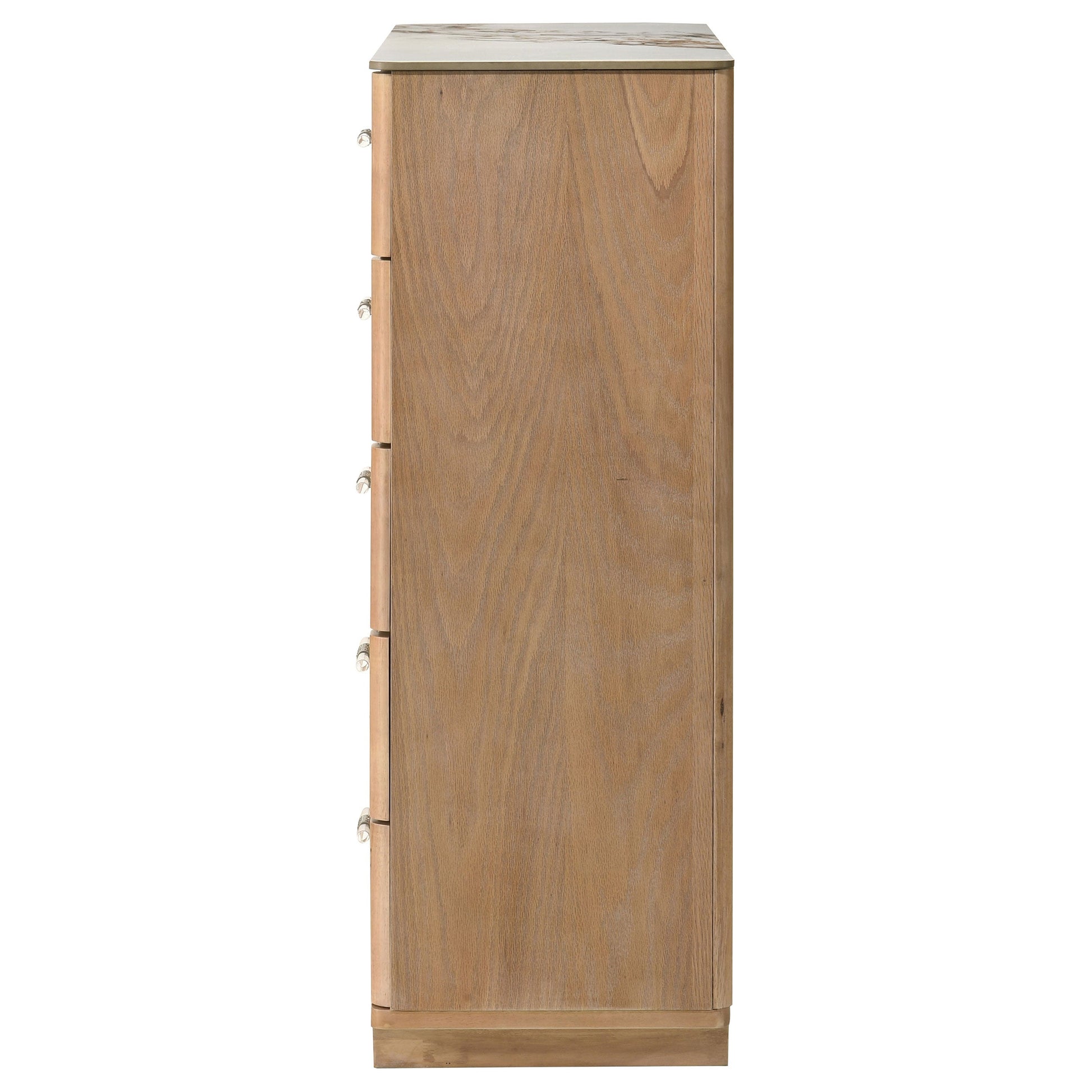 Leanne 5-drawer Sinter Stone Top Chest of Drawers Light Oak 223135 - Venini Furniture 