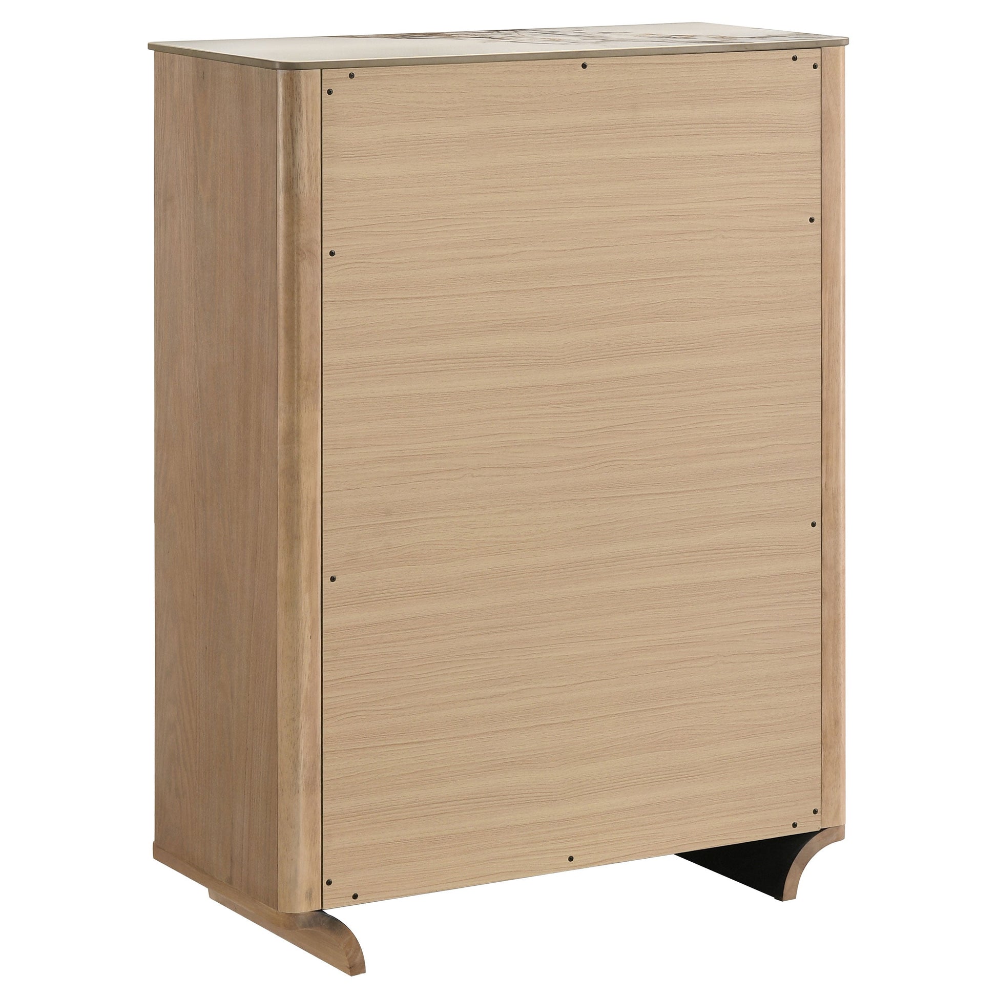 Leanne 5-drawer Sinter Stone Top Chest of Drawers Light Oak 223135 - Venini Furniture 