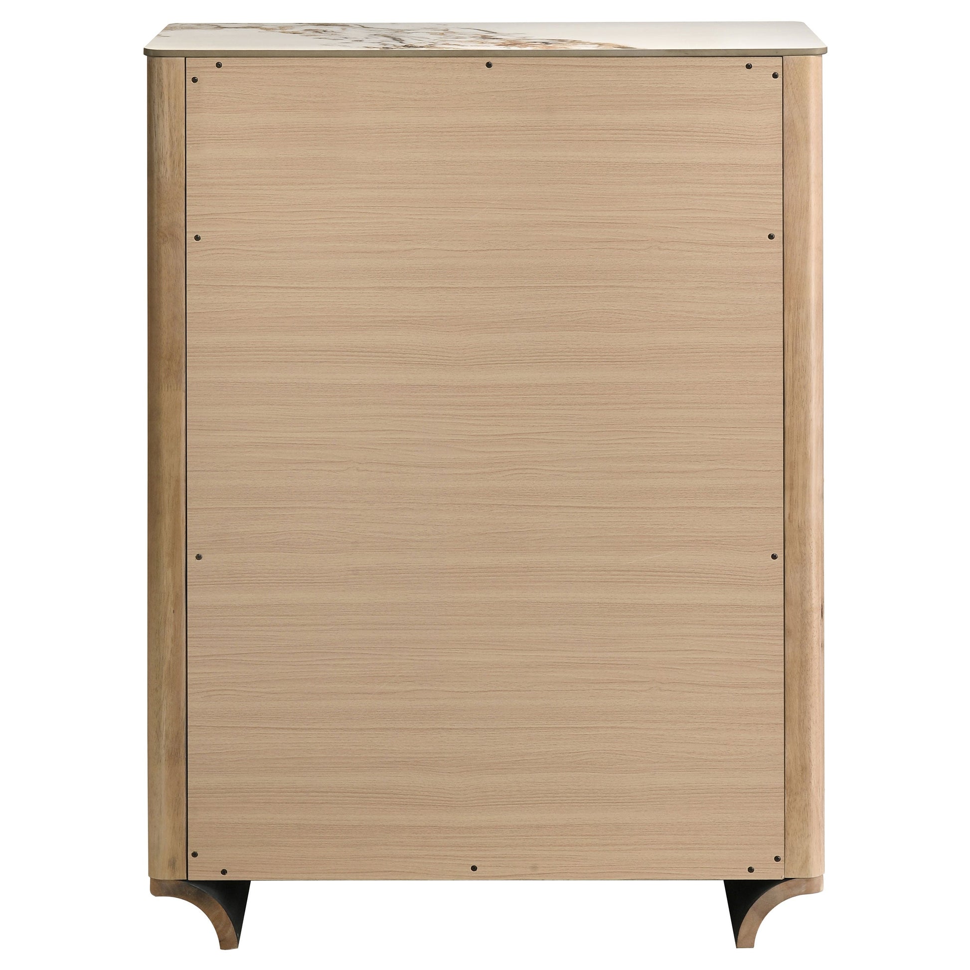 Leanne 5-drawer Sinter Stone Top Chest of Drawers Light Oak 223135 - Venini Furniture 