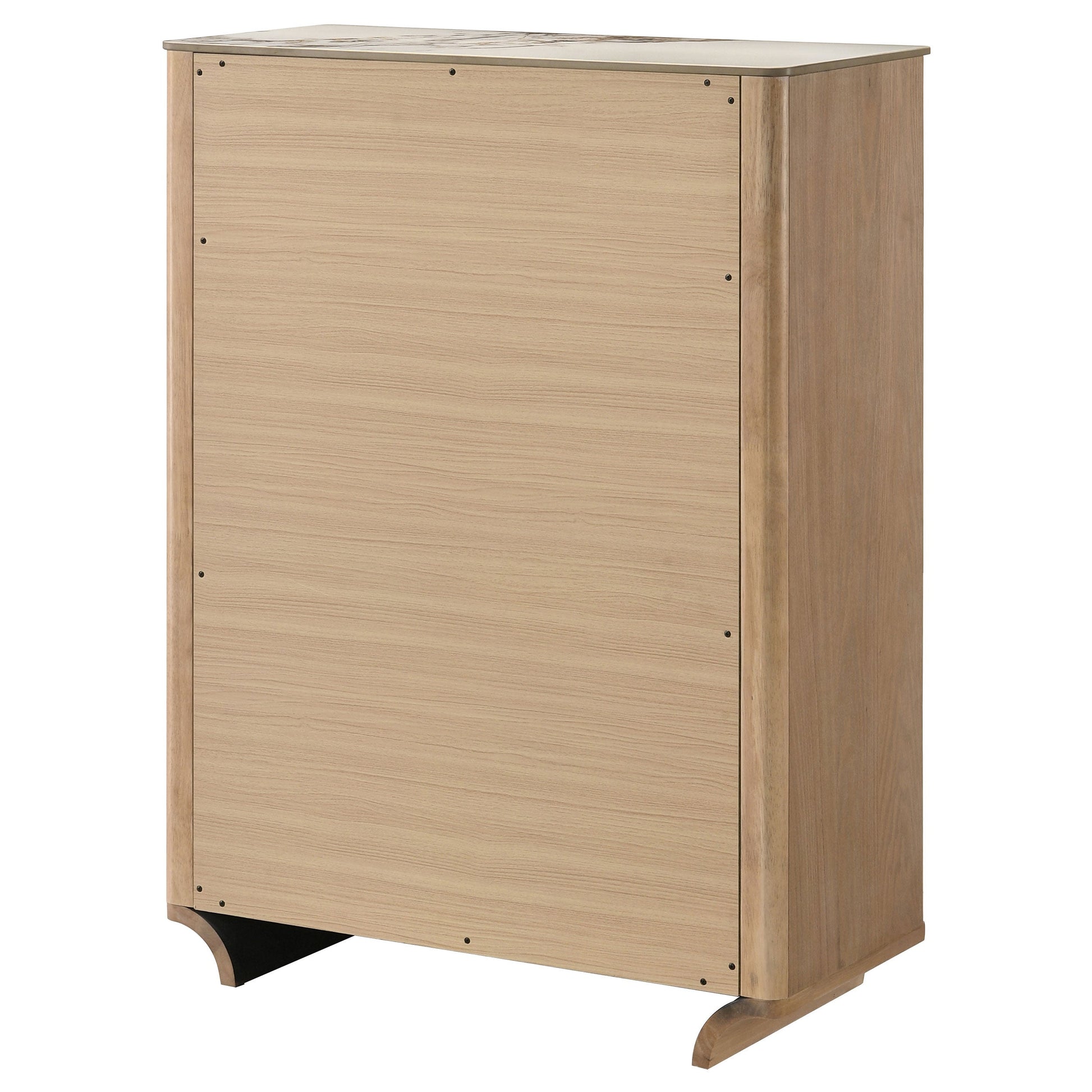 Leanne 5-drawer Sinter Stone Top Chest of Drawers Light Oak 223135 - Venini Furniture 