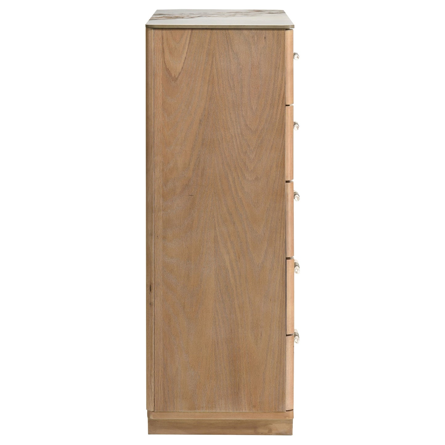Leanne 5-drawer Sinter Stone Top Chest of Drawers Light Oak 223135 - Venini Furniture 