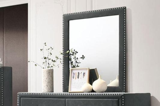 Melody Upholstered Dresser Mirror Grey 223384