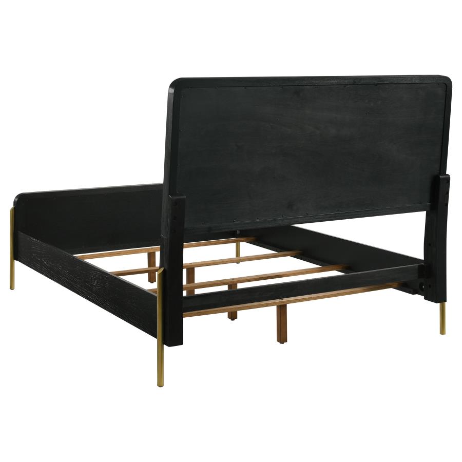 Arini 56-inch Panel BedCalifornia King 224331KWC, Eastern King 224331KE, and Queen 224330Q, Colors: Cream & Black, Black & Grey, Black & Natural - Venini Furniture 