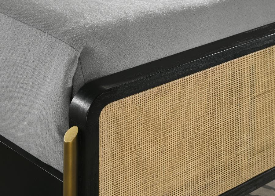 Arini 56-inch Panel BedCalifornia King 224331KWC, Eastern King 224331KE, and Queen 224330Q, Colors: Cream & Black, Black & Grey, Black & Natural - Venini Furniture 