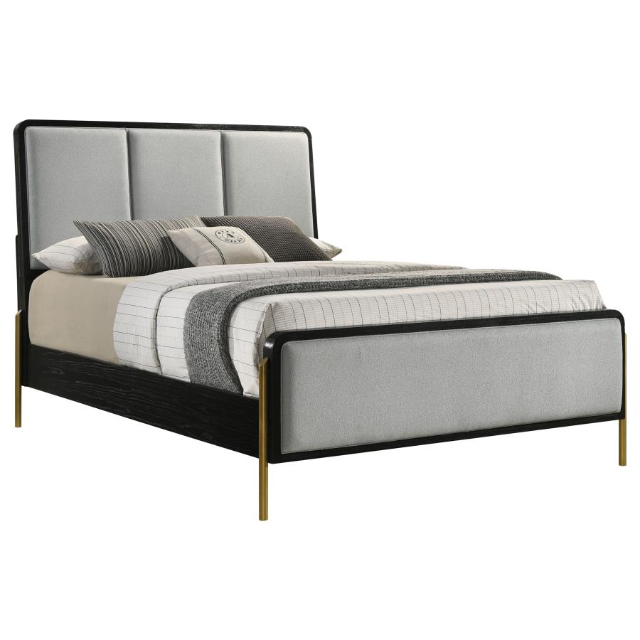 Arini 56-inch Panel BedCalifornia King 224331KWC, Eastern King 224331KE, and Queen 224330Q, Colors: Cream & Black, Black & Grey, Black & Natural - Venini Furniture 