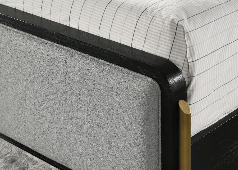 Arini 56-inch Panel BedCalifornia King 224331KWC, Eastern King 224331KE, and Queen 224330Q, Colors: Cream & Black, Black & Grey, Black & Natural - Venini Furniture 