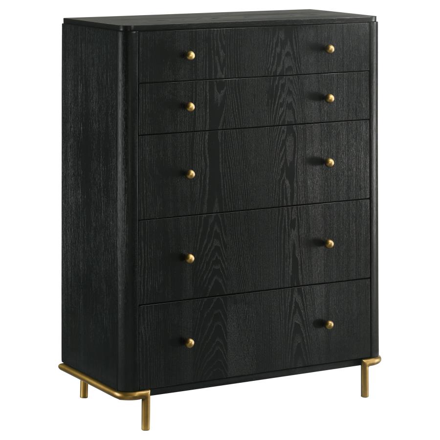 Arini 5-drawer Bedroom Chest Black 224335 - Venini Furniture 