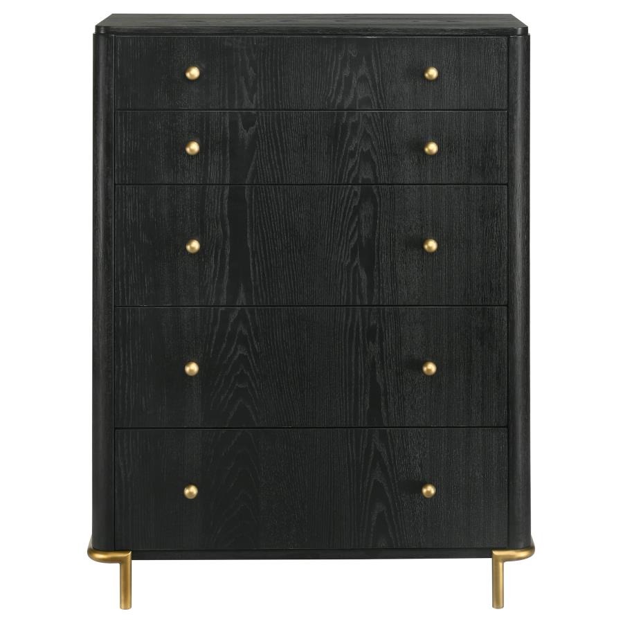 Arini 5-drawer Bedroom Chest Black 224335 - Venini Furniture 