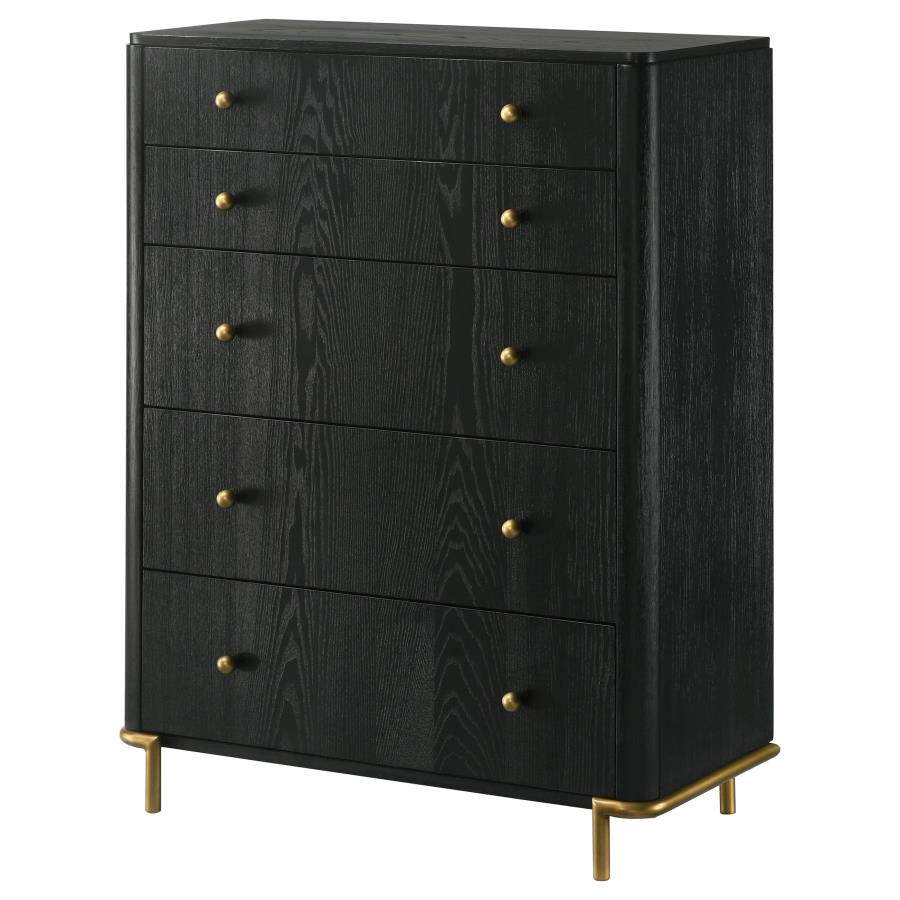Arini 5-drawer Bedroom Chest Black 224335 - Venini Furniture 