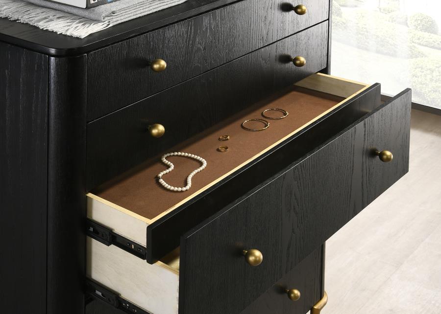 Arini 5-drawer Bedroom Chest Black 224335 - Venini Furniture 
