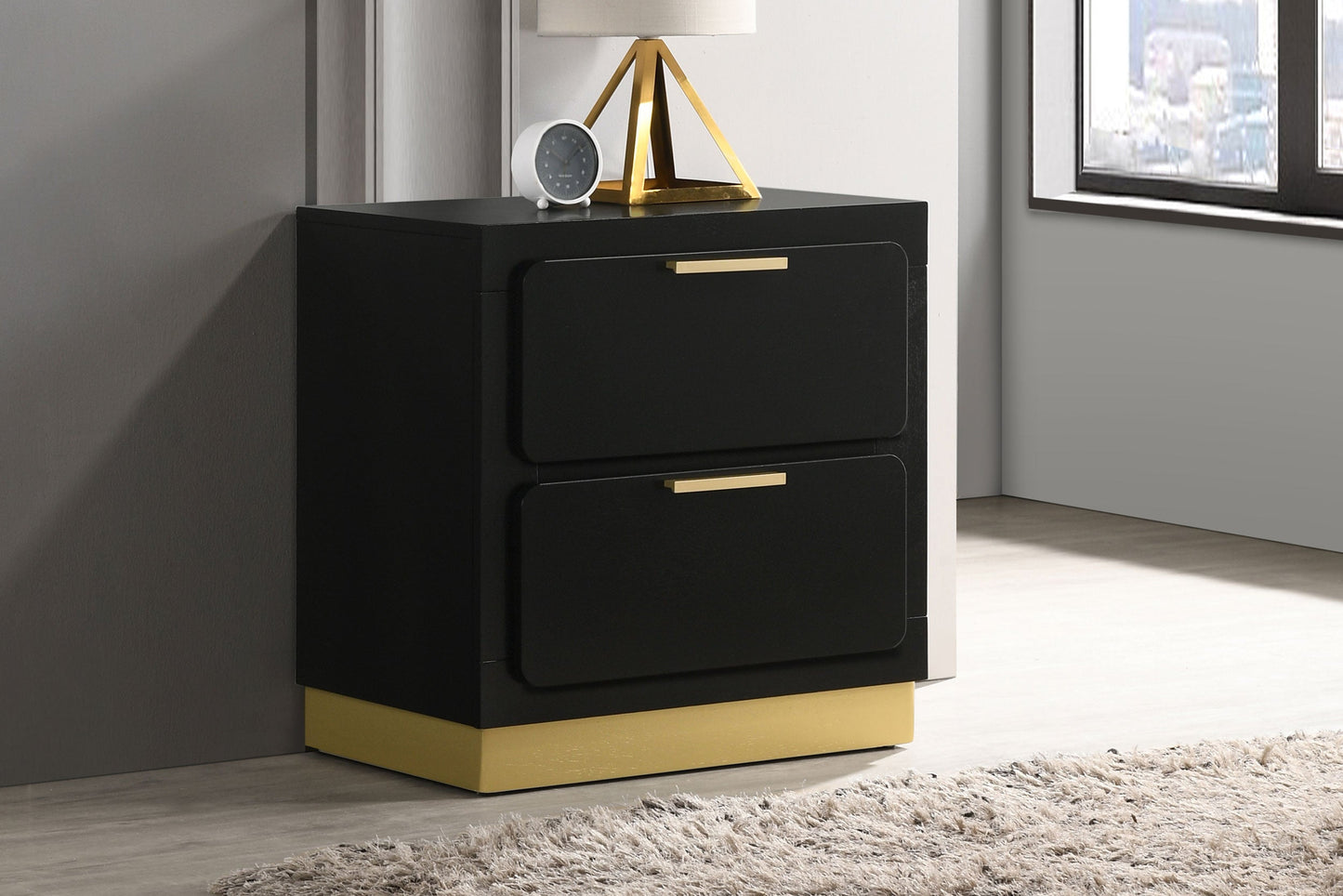 Caraway 2-drawer Nightstand Black 224872