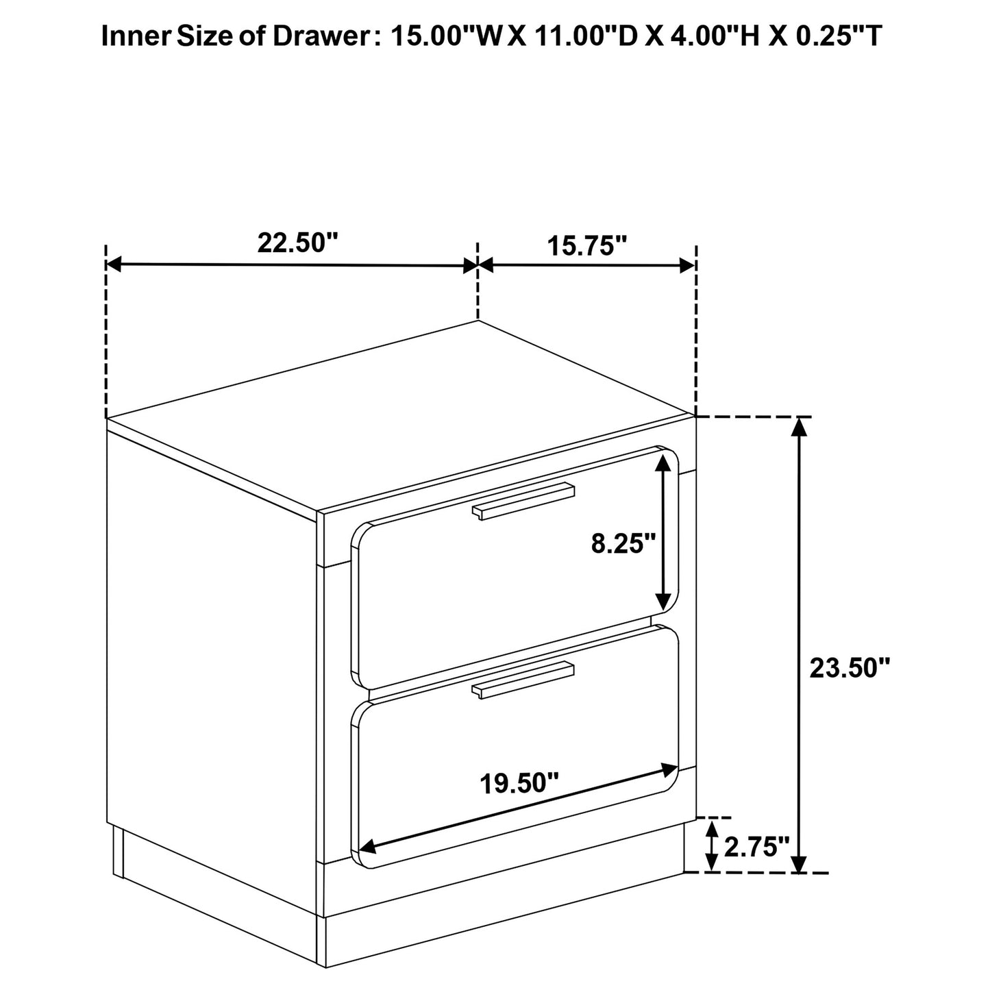 Caraway 2-drawer Nightstand Black 224872