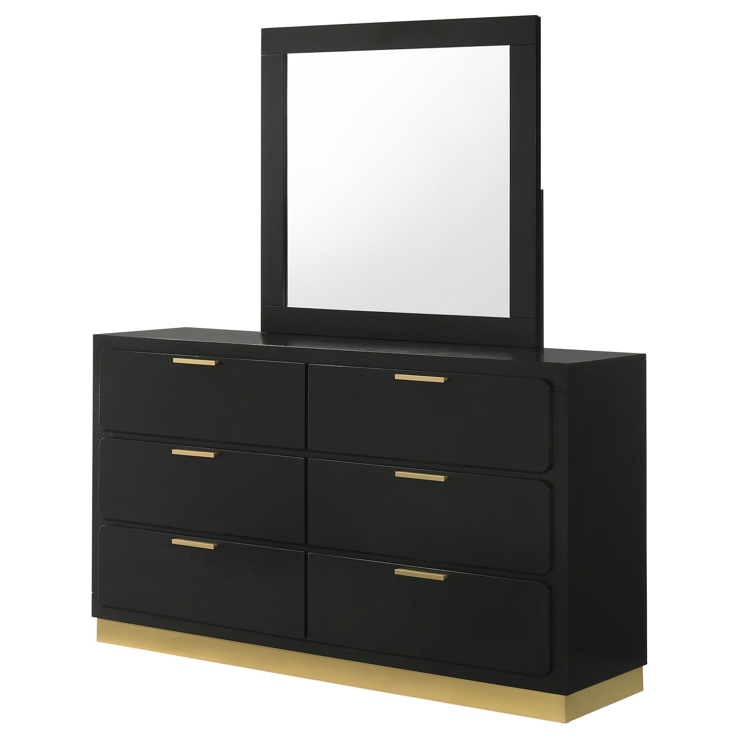 Caraway 6-drawer Dresser with Mirror Black 224783M