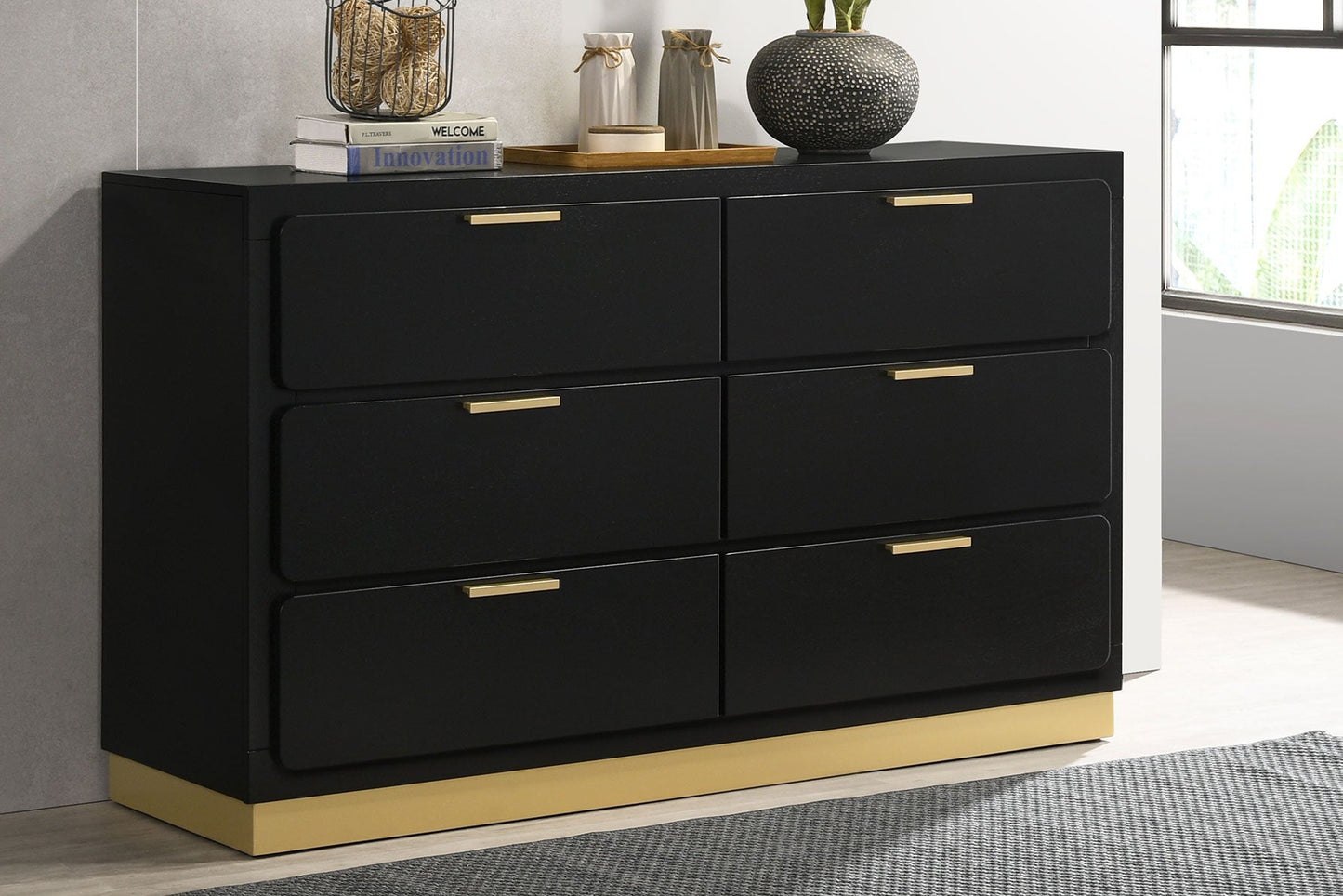 Caraway 6-drawer Dresser Black 224783