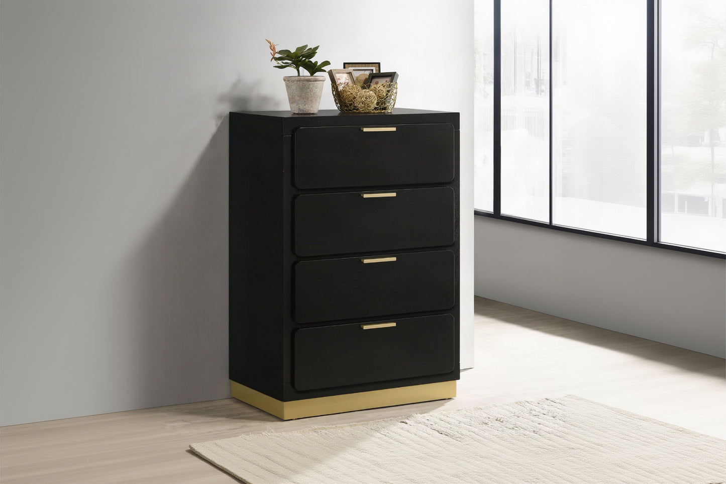 Caraway 4-drawer Bedroom Chest Black 224785