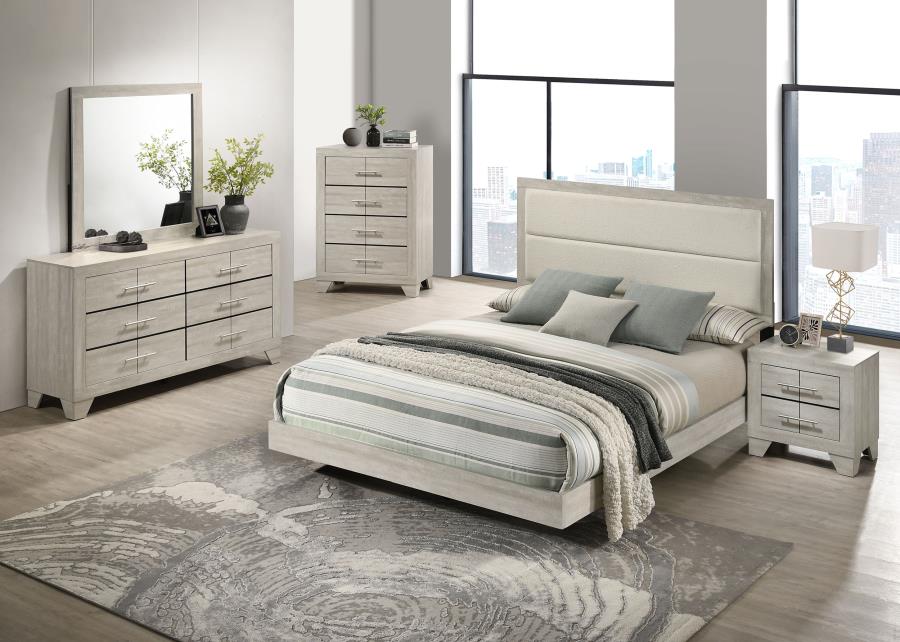 Trenton 54-inch Wood Queen Panel Bed Rustic Cream Twin 225061T, Full 225061F, Queen 225061Q AND Eastern King 225061KE. - Venini Furniture 