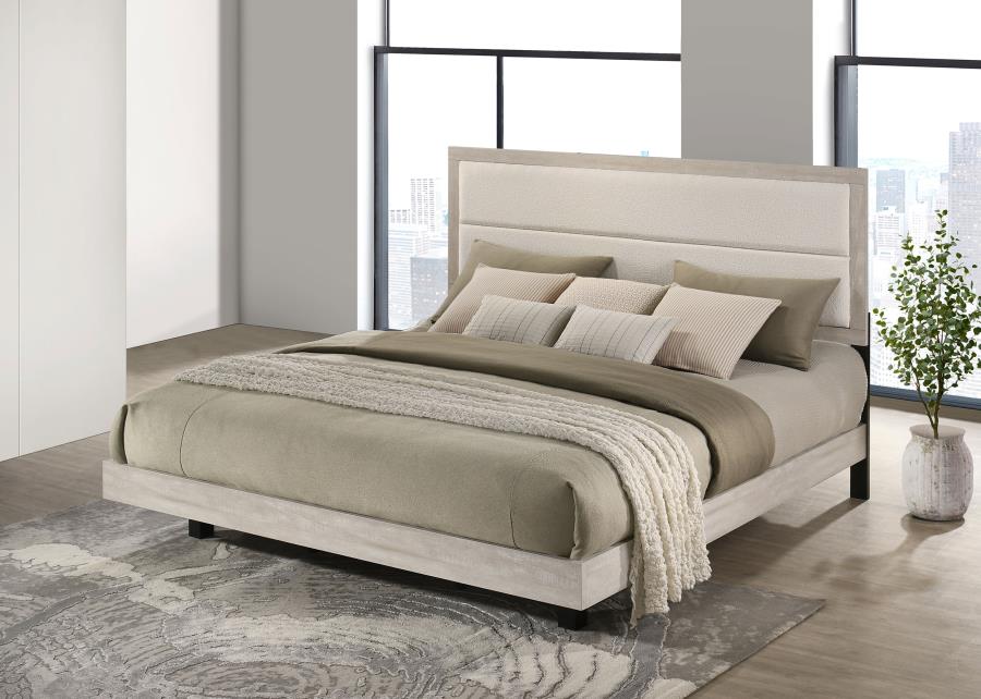 Trenton 54-inch Wood Queen Panel Bed Rustic Cream Twin 225061T, Full 225061F, Queen 225061Q AND Eastern King 225061KE. - Venini Furniture 